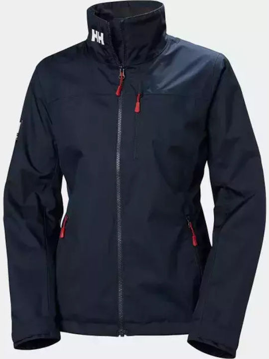Crew Sailing Jacket 2.0 Κοντό Γυναικείο Μπουφάν για Χειμώνα Navy