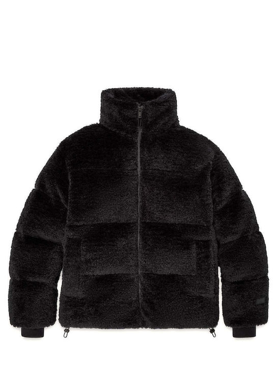 Emmalyn Uggfluff Puffer Jacket Κοντό Γυναικείο Puffer Μπουφάν για Χειμώνα Μαύρο