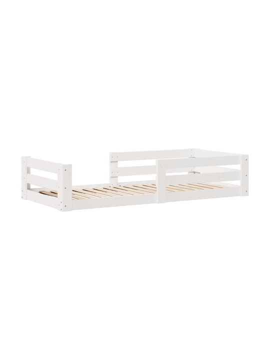 vidaXL Βρεφική Κούνια Λευκή με Στρώμα 70x140cm