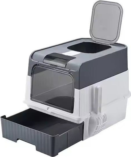 Katzentoilette Geschlossen mit Filter Schwarz L35 x B48 x H36cm