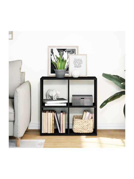 Shelf Floor Black Velvet-Black Metal 69.5x29x69.5cm