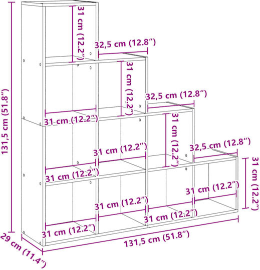 Bibliotecă Maro 131.5x29x131.5cm