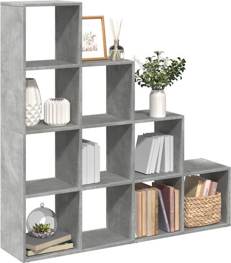 Grey Concrete Bookcase 131.5x29x131.5cm