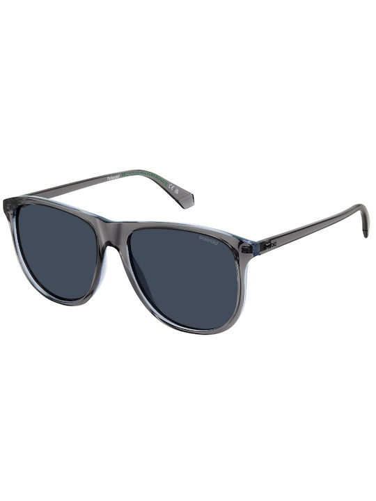 Polaroid Unisex Sunglasses with Gray Plastic Frame and Blue Polarized Lens PLD4178/S KB7/C3