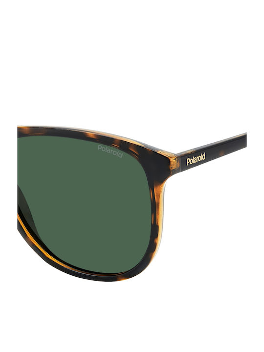 Polaroid Unisex Sunglasses with Brown Tartaruga Plastic Frame and Green Polarized Lens PLD4178/S 086/UC