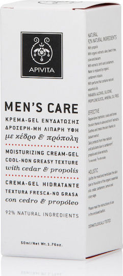 Apivita Men's Care Gel de Față 24h pentru Bărbați pentru Hidratare și Controlul Sebumului cu Aloe Vera 50ml