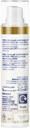 Nivea Cellular Luminous 630 Anti Spot Lightweight Cream Face Day with SPF50 40ml
