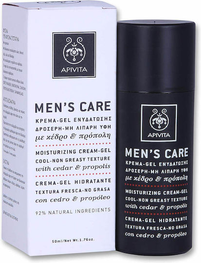 Apivita Men's Care Gel de Față 24h pentru Bărbați pentru Hidratare și Controlul Sebumului cu Aloe Vera 50ml
