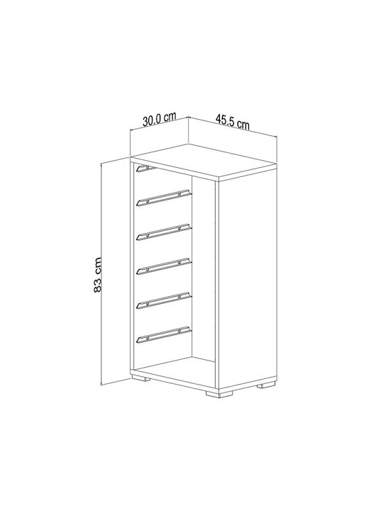 Kids Chest of Drawers White with 6 Drawers 45.5x30x83cm