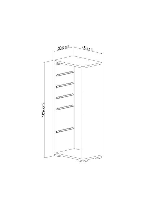 Kids Chest of Drawers White with 6 Drawers 45.5x30x109cm