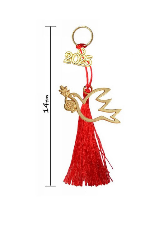 2025 Handmade Peace Dove Gold Red Tassels 14cm Tatu Moyo