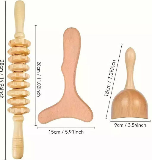 Wooden Massage Tools Maderotherapy Wood Therapy Massage Set 6pcs