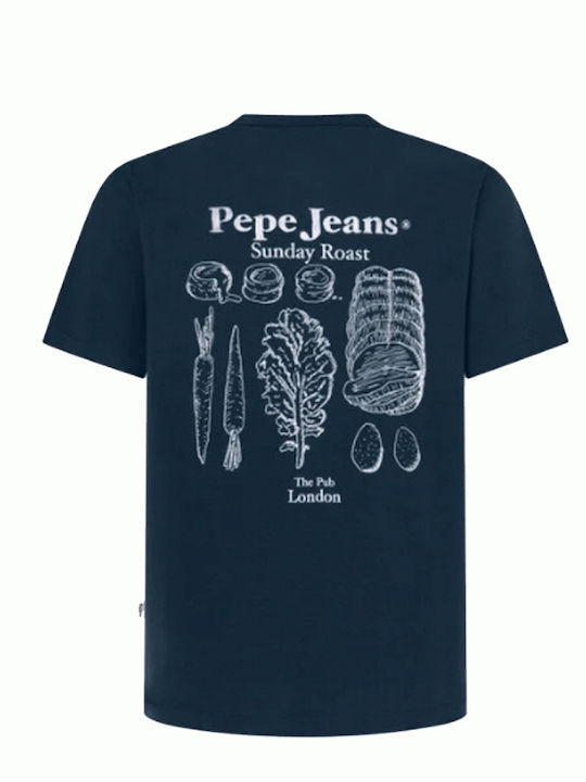 Pepe Jeans Men's Short Sleeve T-shirt Dulwich Blue