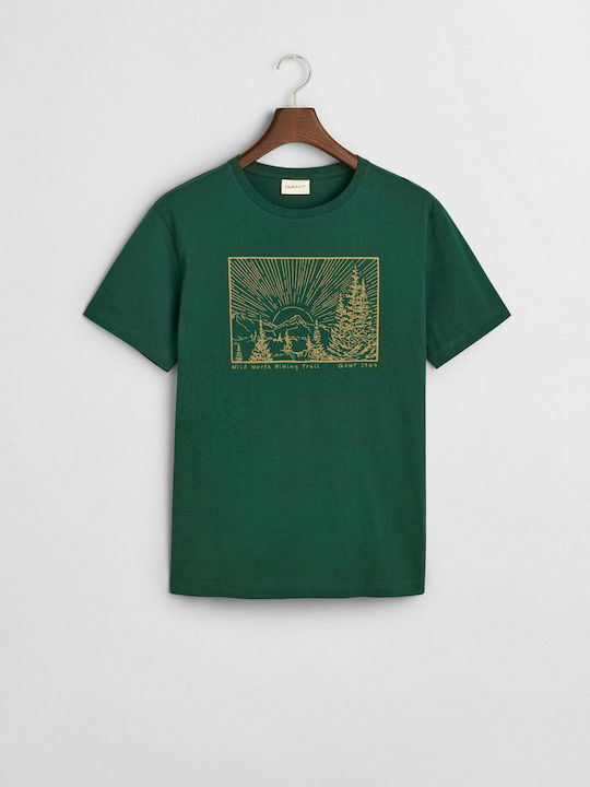 Gant T-shirt Bărbătesc cu Mânecă Scurtă Green