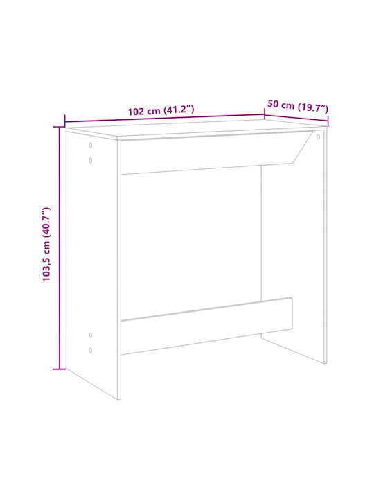 Τραπέζι Μπαρ Ξύλινο Καφέ 102x50x103.5εκ.