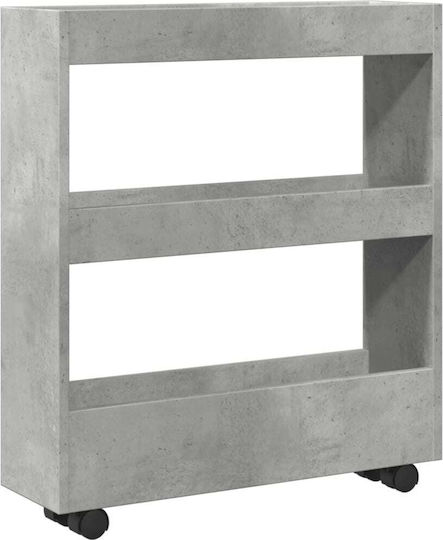 vidaXL Τρόλεϊ Κουζίνας Ξύλινο 3 Θέσεων Γκρι 60x18x70cm