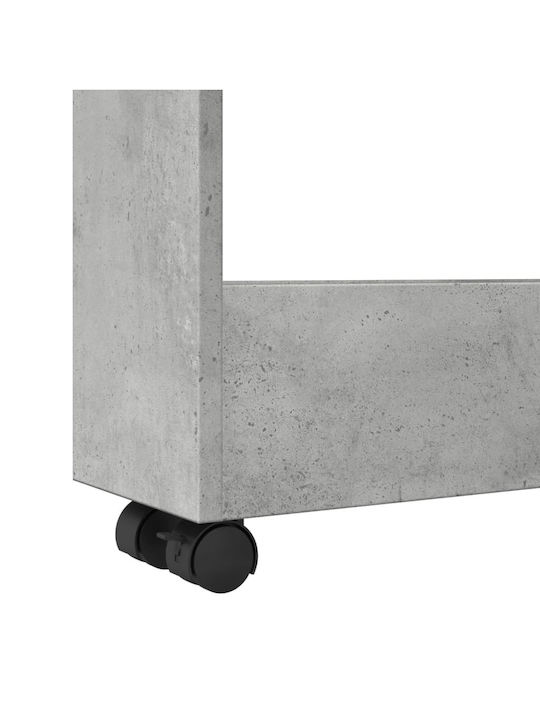 vidaXL Кухненско Тролей Дървен 3 Позиции Сив 60x18x70см
