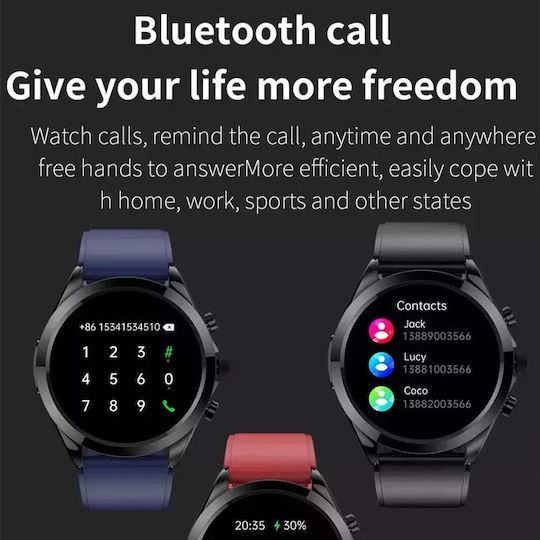 Nubi Et44 Smart Watch Bluetooth Calling Sports Modes Steps Heart Rate Monitoring Sleep Oxygen Level Notifications Red Silicone