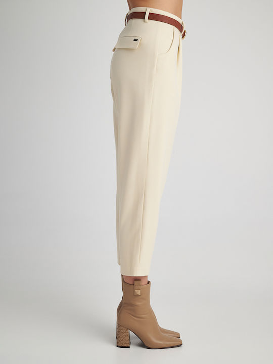 Pant Dama Tesatura Pantaloni Sub-white