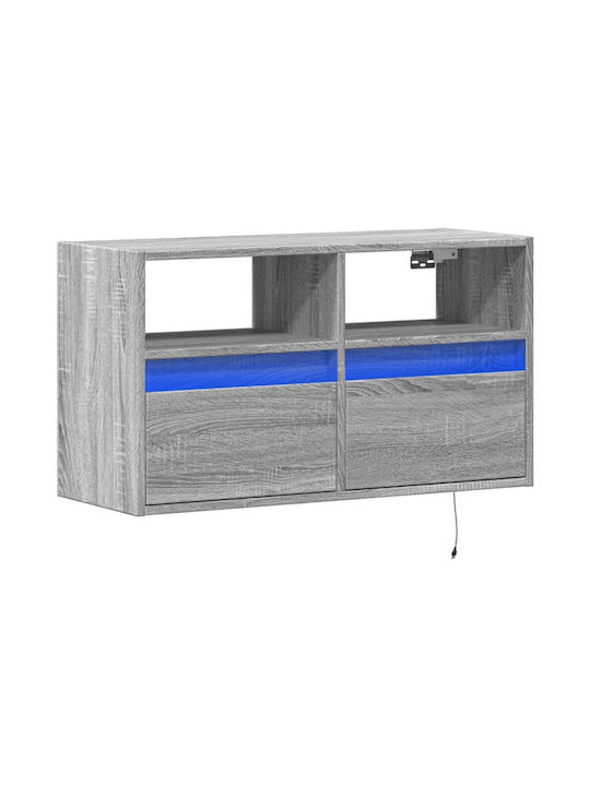 TV Stand with LED Lighting Grey Sonoma L80xW31xH45cm