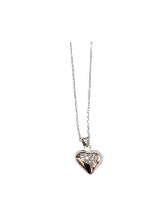 Prince Silvero Necklace with design Heart from Silver