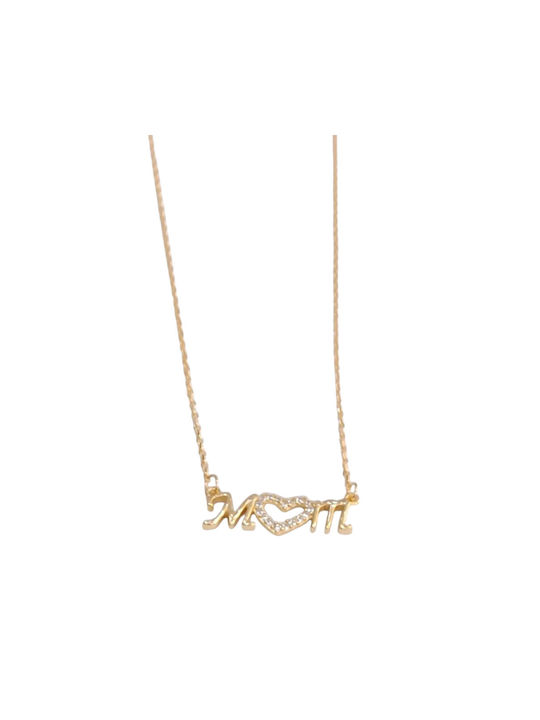 Prince Silvero Necklace Mum from Gold Plated Silver with Zircon