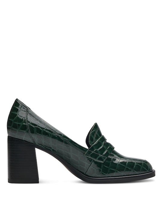 Tamaris Anatomic Patent Leather Green Medium Heels