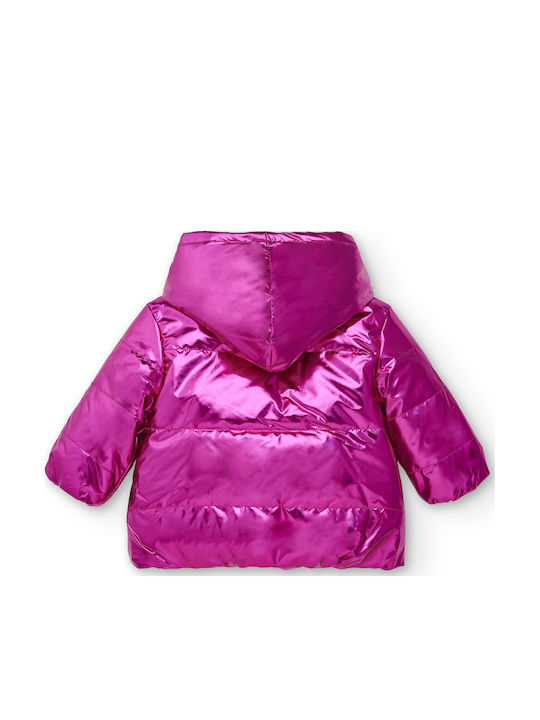 Kinder Freizeitjacke Beidseitig mit Kapuze Fuchsia