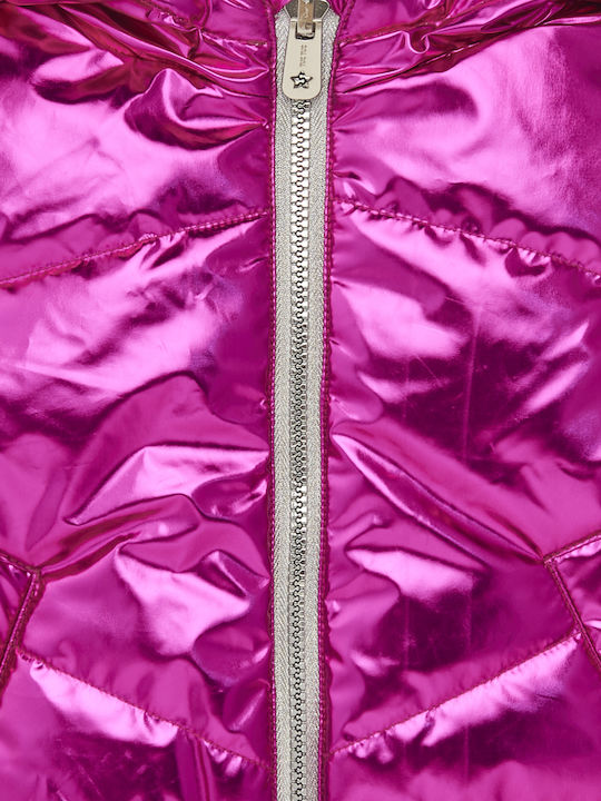 Kinder Freizeitjacke Beidseitig mit Kapuze Fuchsia