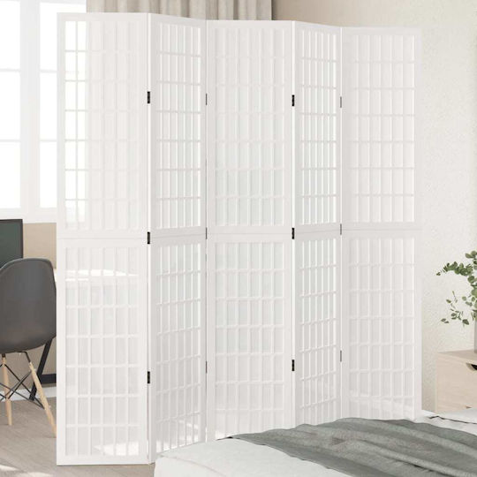 vidaXL Decorativ Paravan Lemn cu 5 Panouri 175x200cm