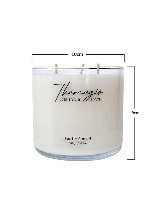 Themagio Αρωματικό Κερί Σόγιας σε Βάζο με Άρωμα Exotic Sunset 500gr