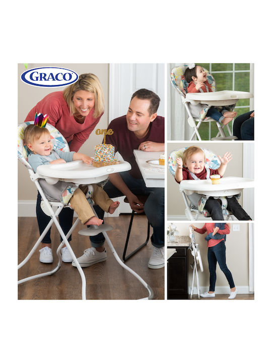 Graco Snack N' Stow Patchwork Сгъваемо Столово Столчe Сив