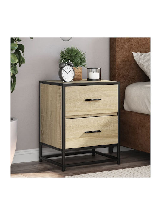 Wooden Sonoma Oak Bedside Tables 2 Pieces 40x31x50cm