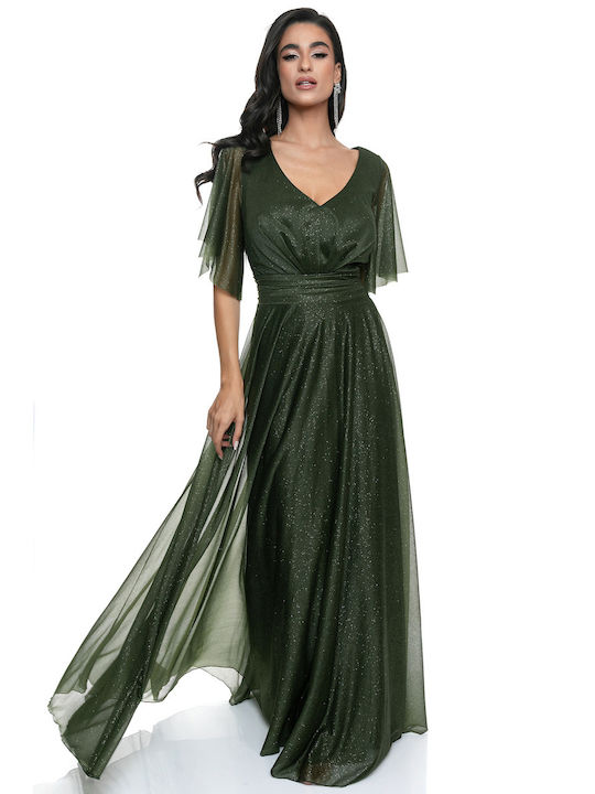 RichgirlBoudoir Summer Maxi Evening Dress with Sheer Green