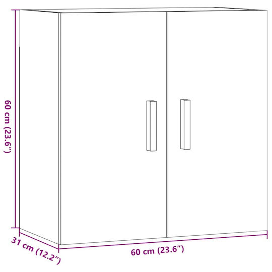 vidaXL Bathroom Cabinet L60xW31xH60cm Oak