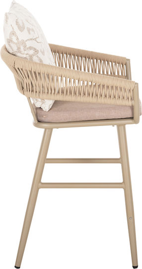 Външна Табуретка От Алуминий Camden С Възглавница Капучино 56x60x108см