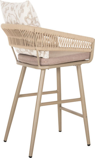 Външна Табуретка От Алуминий Camden С Възглавница Капучино 56x60x108см