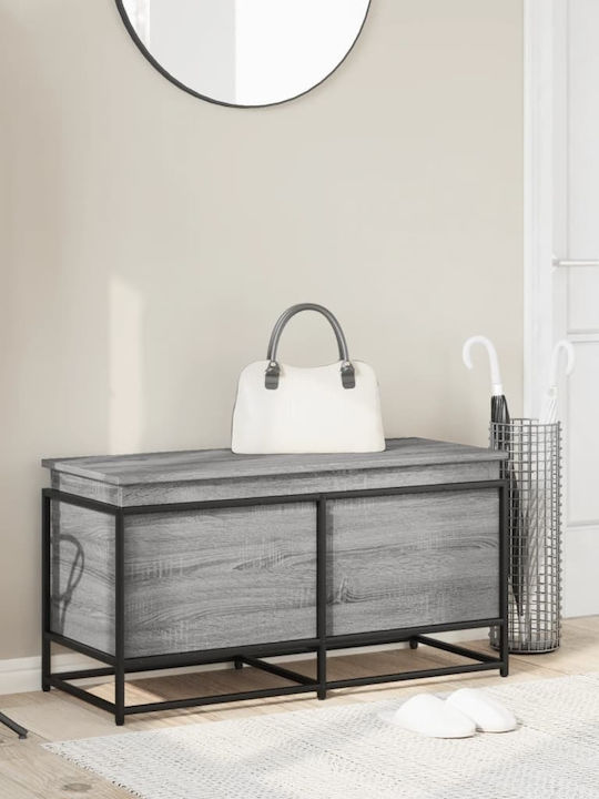 vidaXL Wooden Decorative Trunk Gray 100x40x51.5cm