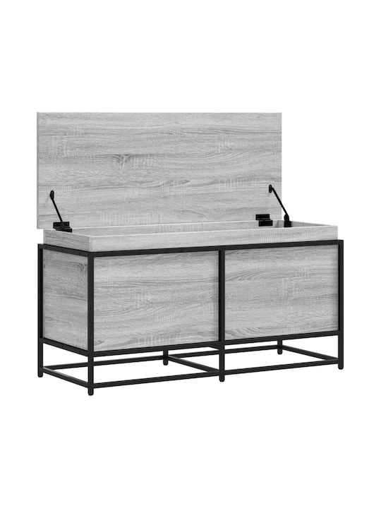 vidaXL Wooden Decorative Trunk Gray 100x40x51.5cm
