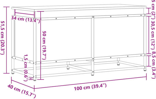 vidaXL Trunchi decorativ Lemn Gri 100x40x51.5buc