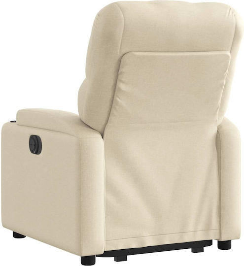 Relax Armchair with Footstool Cream 74x86.5x93.5cm