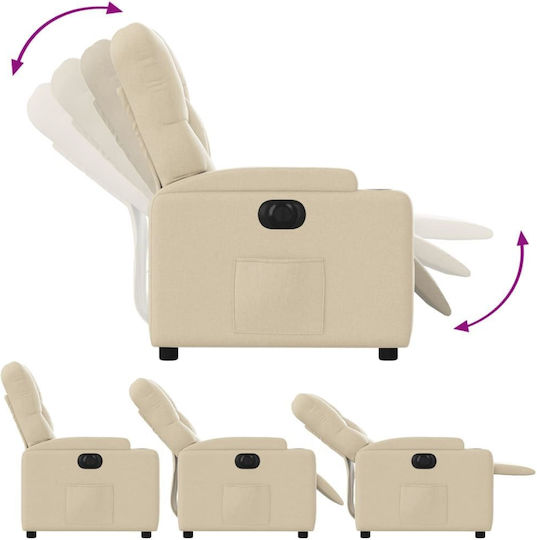 Relax Armchair with Footstool Cream 74x86.5x93.5cm