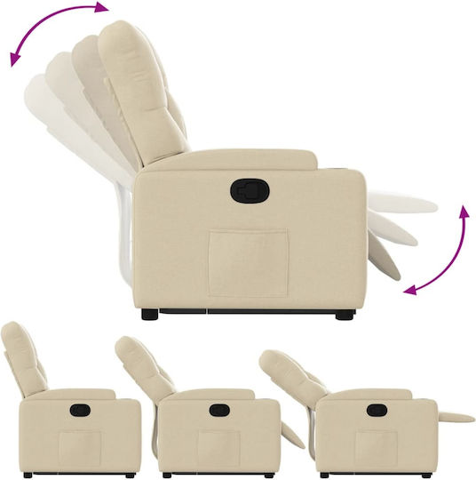 Relax Armchair with Footstool Cream 74x86.5x93.5cm