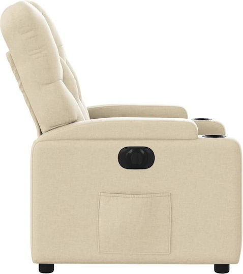 Relax Armchair with Footstool Cream 74x86.5x93.5cm