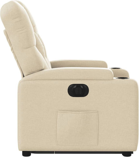 Relax Armchair with Footstool Cream 74x86.5x93.5cm