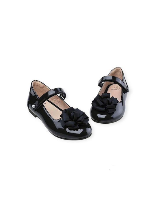 Mayoral Kids Patent Leather Ballerinas with Hoop & Loop Closure Black