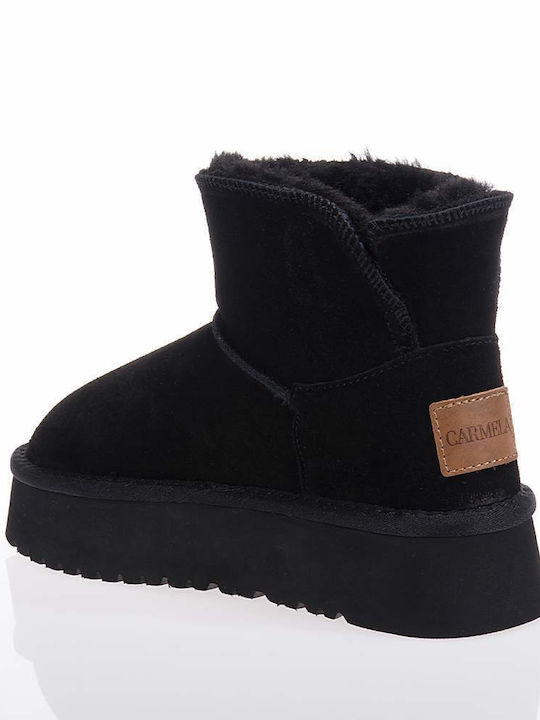 Xti Carmela Women's Ankle Boots with Fur Black