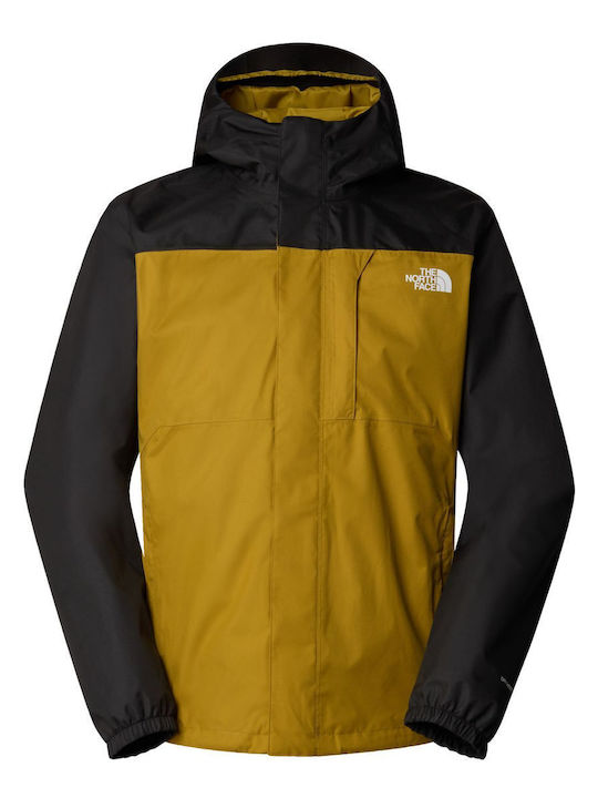 The North Face Quest Triclimate 3 in 1 Men's Winter Leather Jacket Waterproof Amber Green, Tnf Black