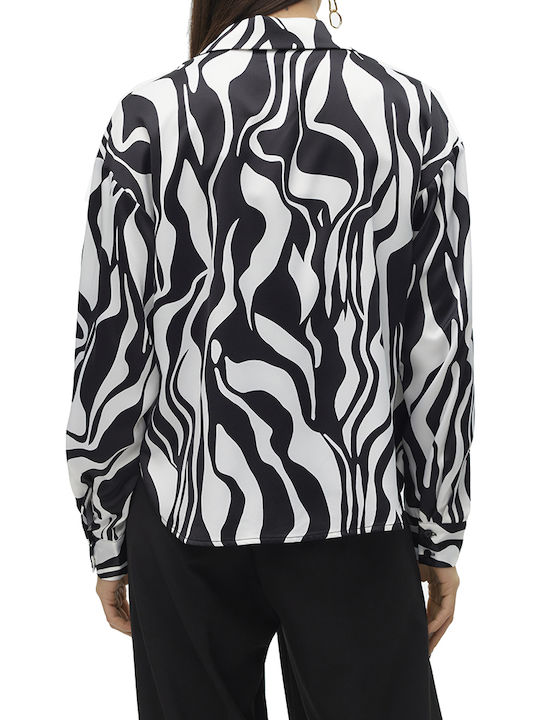 Vero Moda Women's Long Sleeve Shirt Black/White