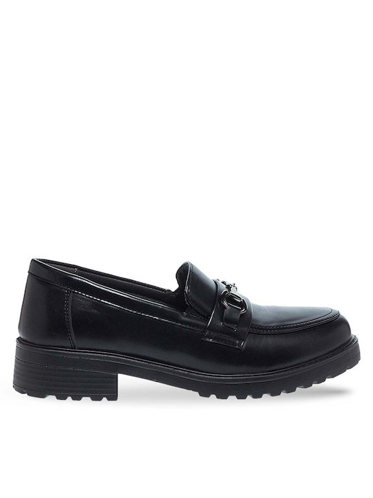 Parex Leder Damen Loafers in Schwarz Farbe